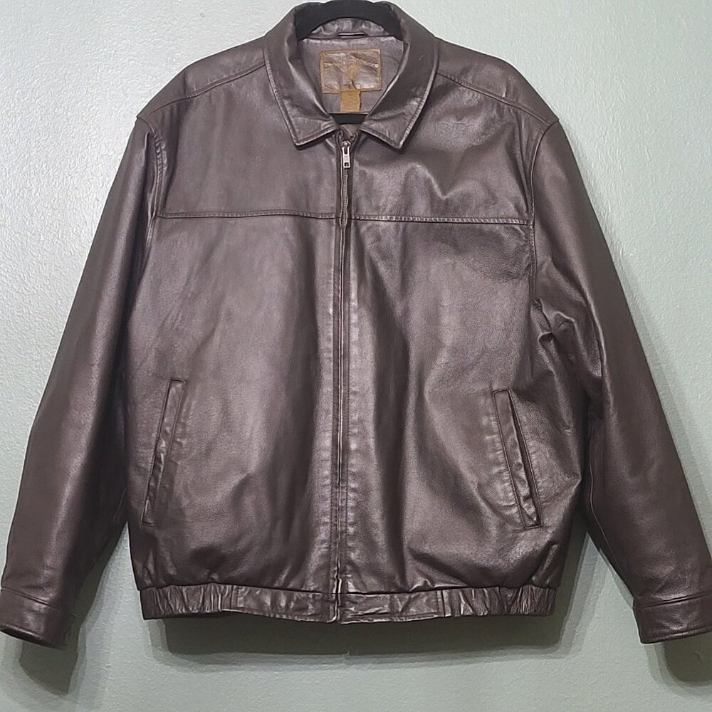 Saddlebred Men's Brown Leather Jacket Vintage XL